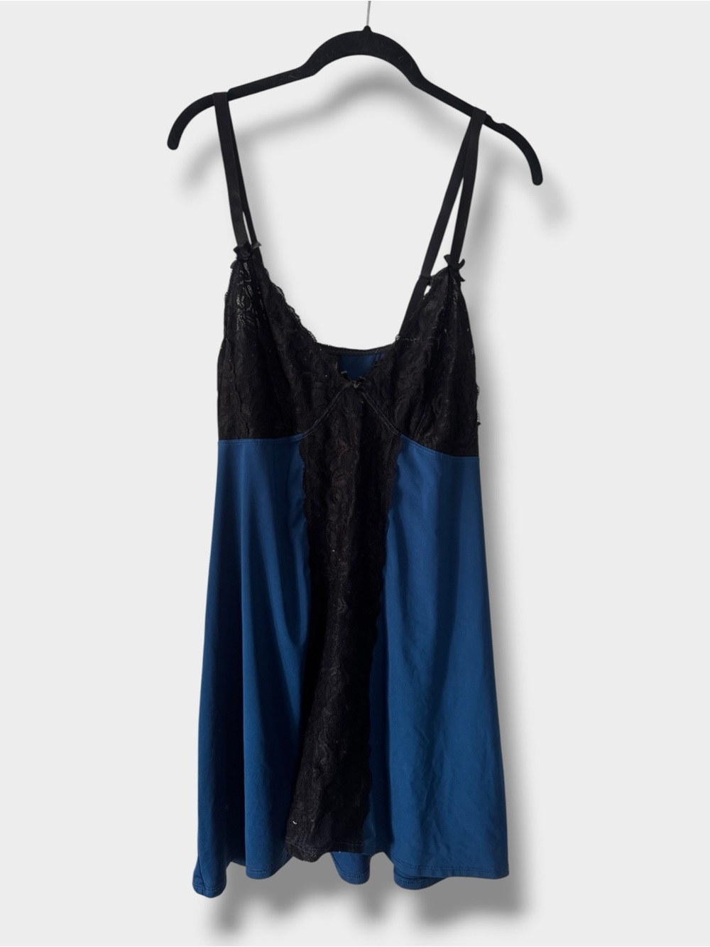torrid Black Lace & Blue Chemise/Slip/Pajama, Size 0/12/Large